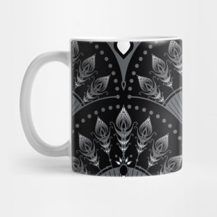 Black and White Peacock Scales Mug